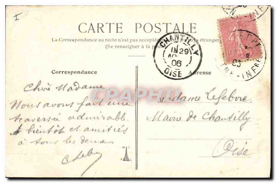 CPA Phare un jour de tempete Dieppe — Rückseite
