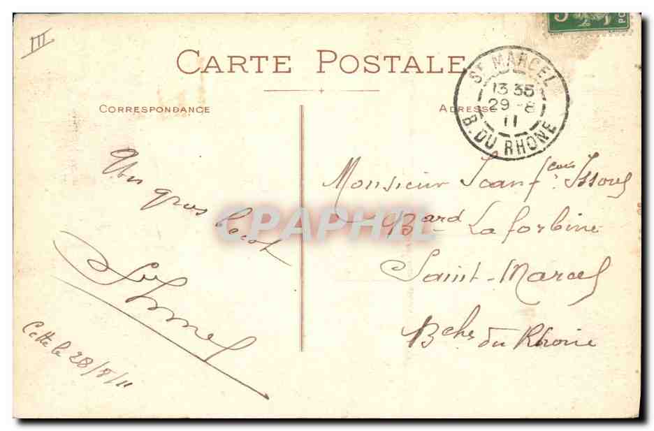 CPA Phare Cette Bateaux de peche et phare Saint Louis Bateaux — Rückseite