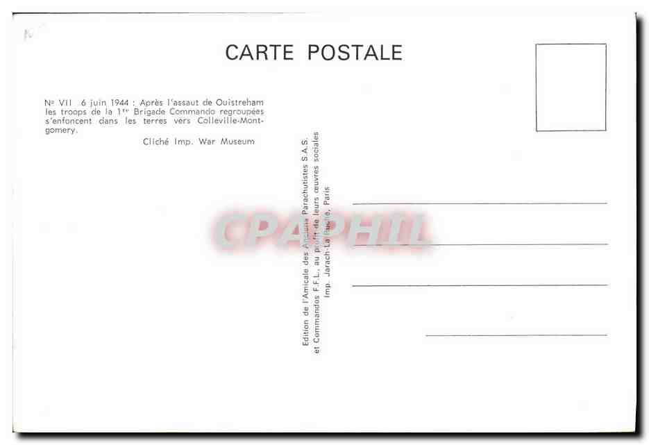 CPM Militaria Le debarquement allie et la bataille de Normandie — Rückseite