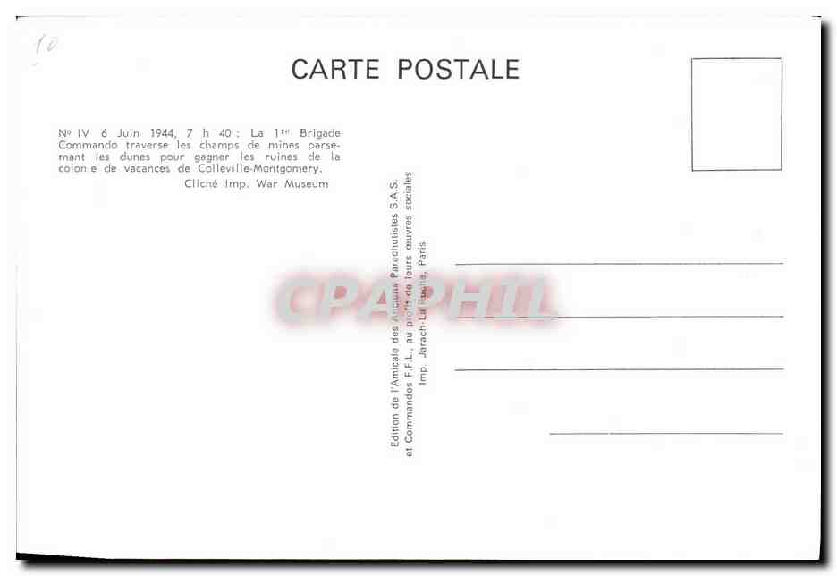 CPM Militaria Le debarquement allie et la bataille de Normandie — Rückseite