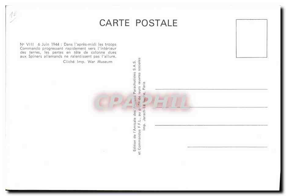 CPM Militaria Le debarquement allie et la bataille de Normandie — Rückseite