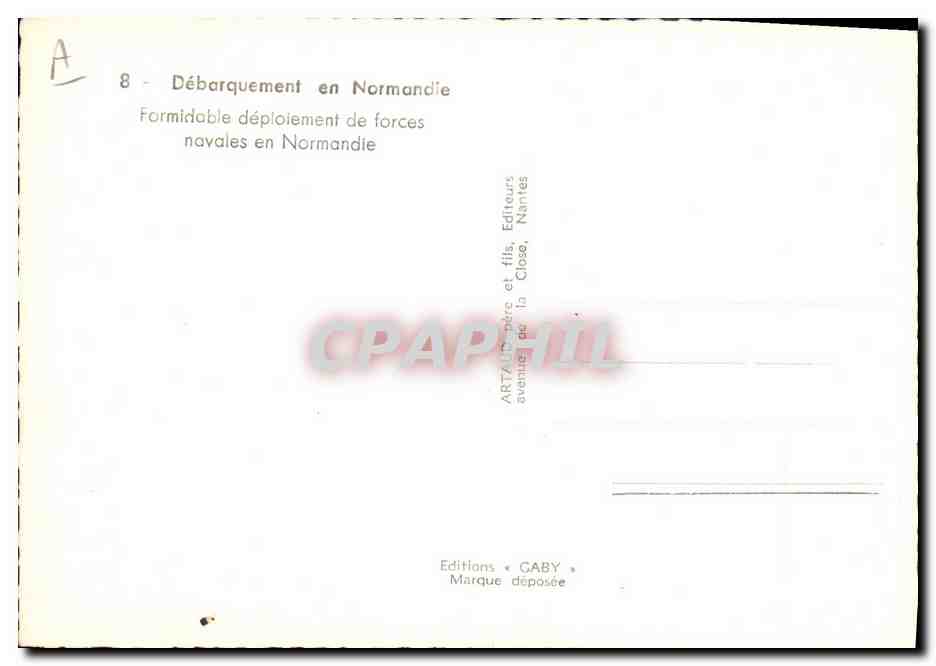 CPM Militaria Debarquement de Normandie Formidable deploiement de forces navales en Normandie — Rückseite