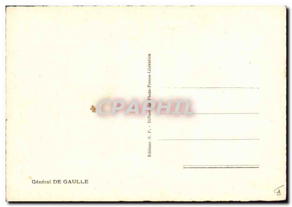 CPM Militaria General de Gaulle — Rückseite