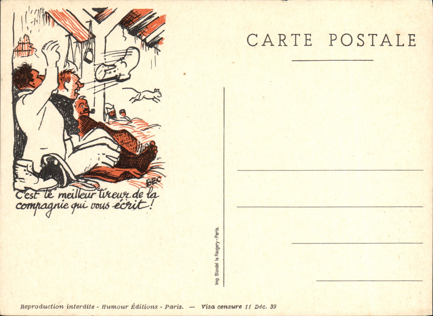 Sujet humoristique — tirer à la corde — Humour Éditions, Paris, n° non visible