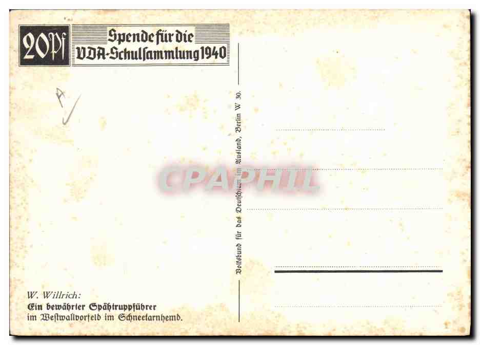 CPM Militaria Willrich Soldat Allemand — Rückseite