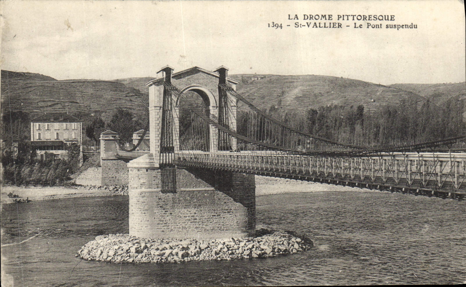 CPA Pont suspendu St Vallier