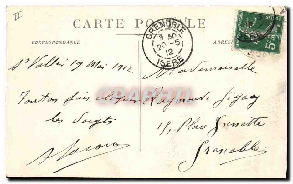 CPA Pont suspendu St Vallier — Rückseite