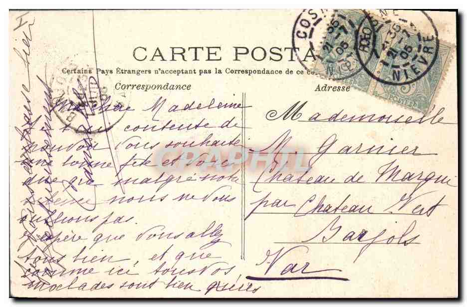 CPA Grand Pont Cosne sur Loire — Rückseite