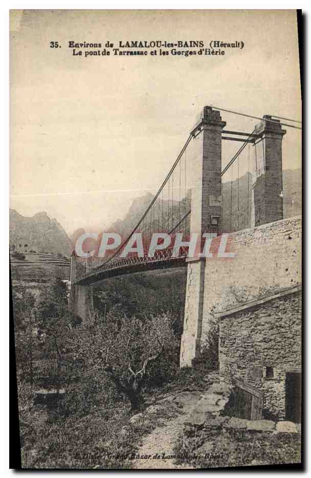 CPA Pont de Tarrassac et les gorges d'Heric Environs de Lamalou les Bains