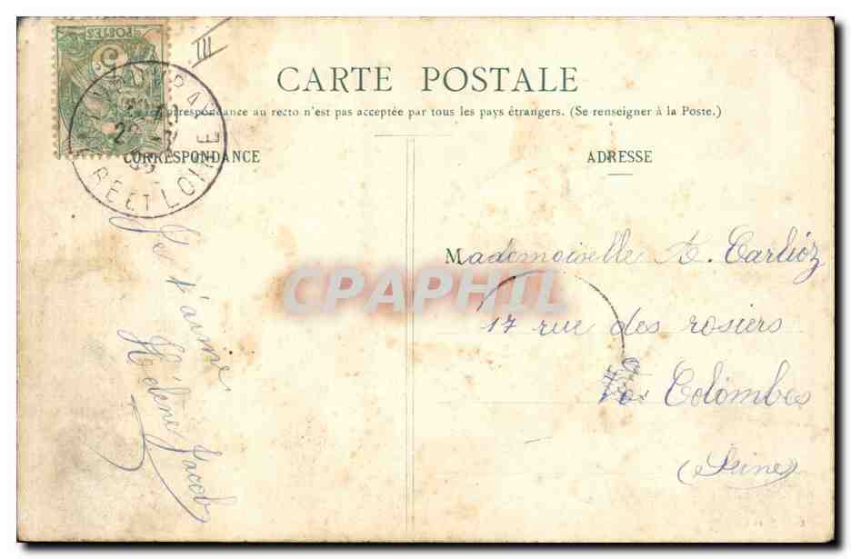 CPA Folklore De la Touraine recevez ces fleurs — Verso