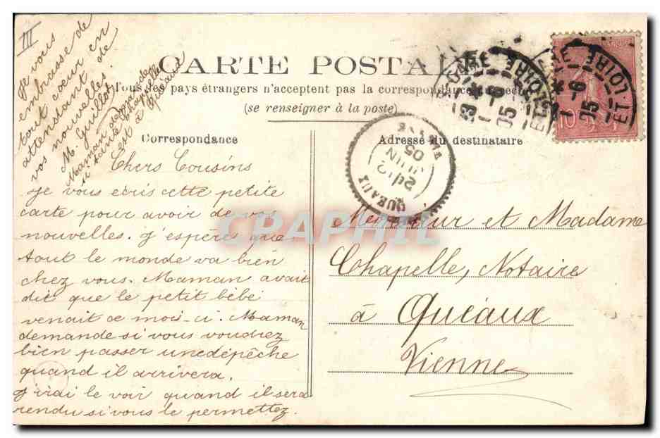CPA Folklore Tourangelle — Verso