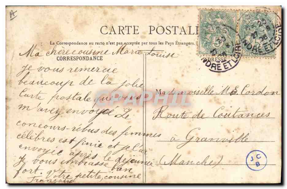 CPA Folklore Coiffure de la Touraine  — Verso