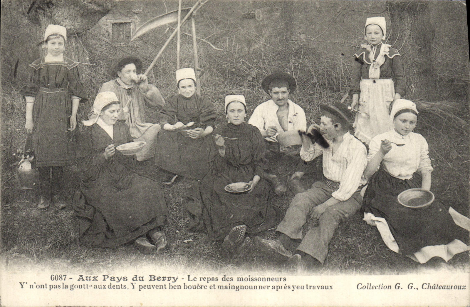 Aux Pays du Berry - Le repas des moissonneurs — Collection G. G., Châteauroux