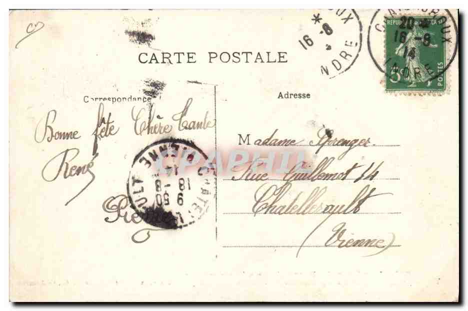 Aux Pays du Berry - Le repas des moissonneurs — Collection G. G., Châteauroux — Verso