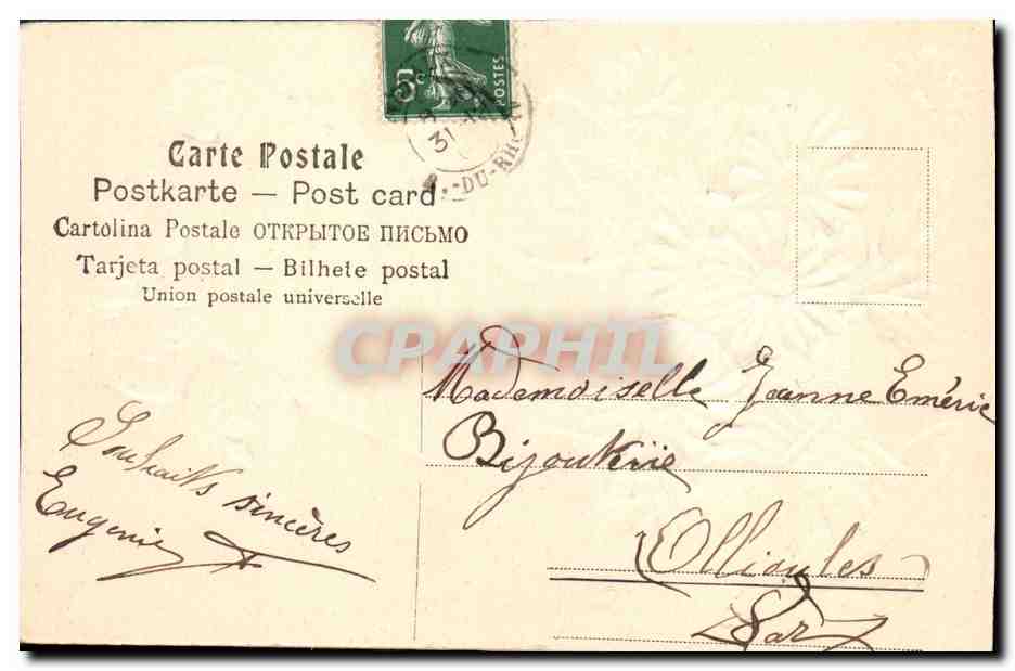 CPA Fantaisie Fleurs  — Verso