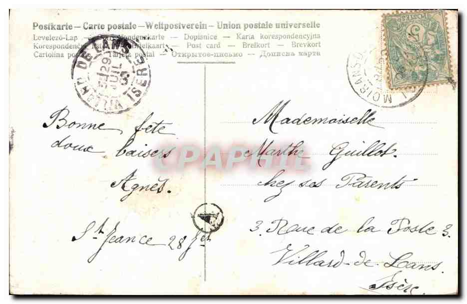 CPA Fantaisie Fleurs  — Rückseite