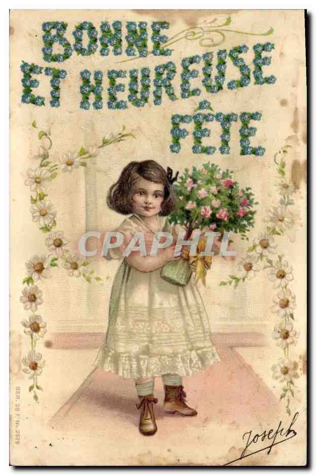 CPA Fantaisie Fleurs Enfant