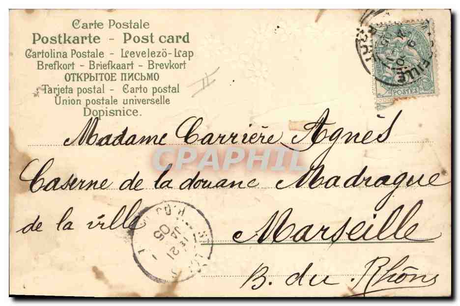 CPA Fantaisie Fleurs Enfant — Verso