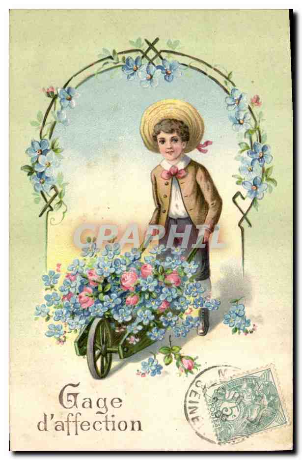 CPA Fantaisie Fleurs Enfant