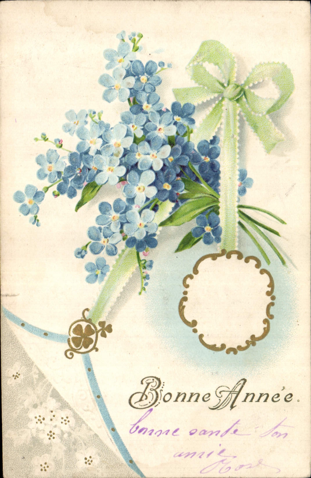 Bouquet de myosotis — Bonne Année — K.F. BOUTURE, PARIS SÉRIE 07087