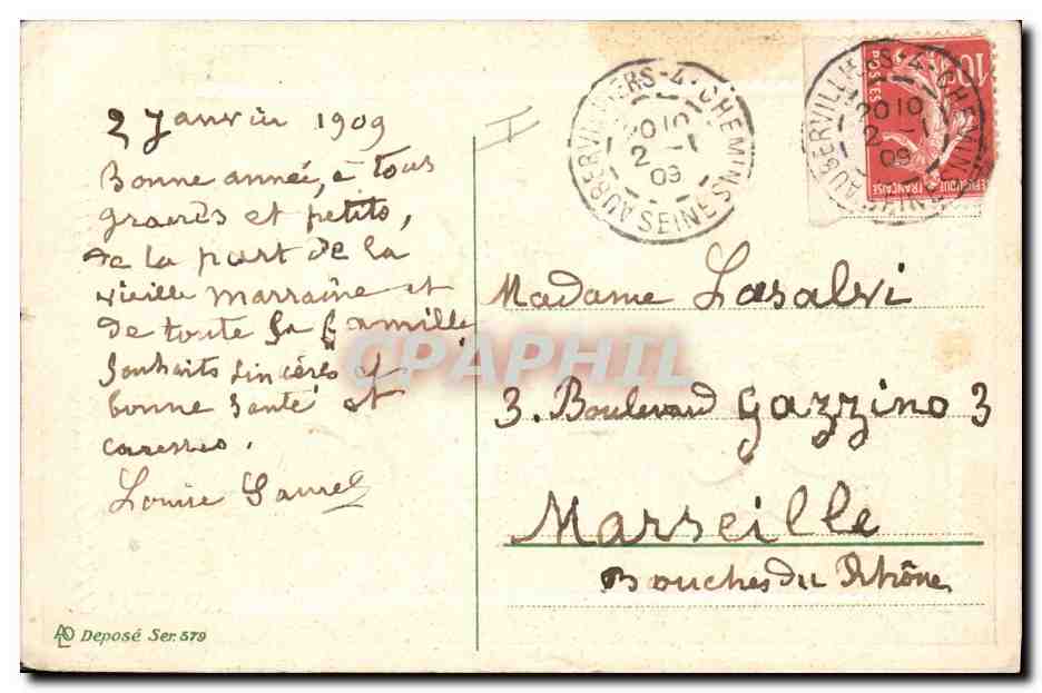 CPA Fantaisie Fleurs  — Verso