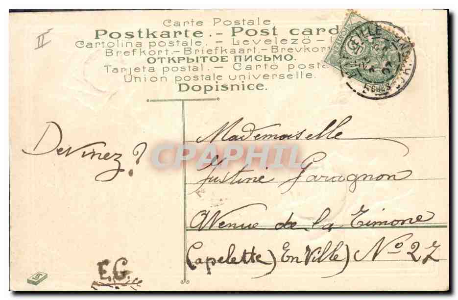 CPA Fantaisie Fleurs  — Verso
