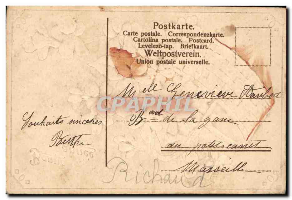 CPA Fantaisie Fleurs  — Verso