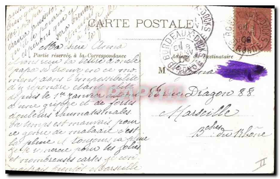 CPA Fantaisie Fleurs Colombes — Verso