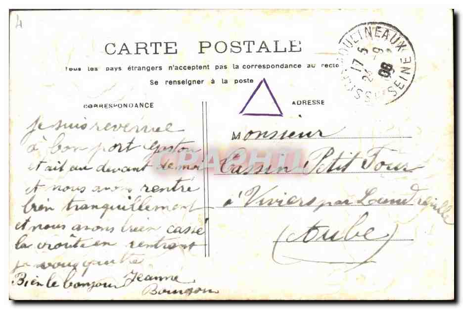 CPA Fantaisie Fleurs Colombes — Rückseite