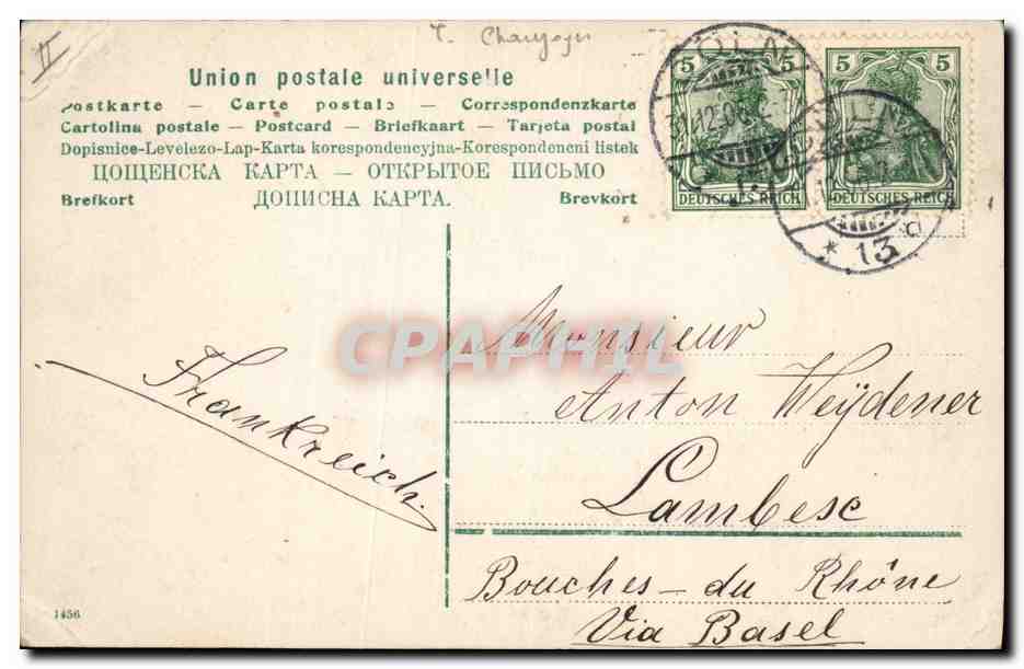 CPA Fantaisie Femme Horloge Champagne  — Rückseite