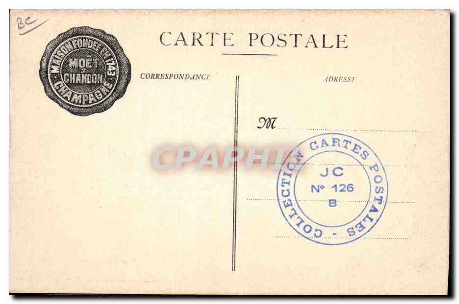 CPA Folklore Vin Vendange Champagne Moet & Chandon Le dejeuner des vendangeurs a Epernay  — Rückseite