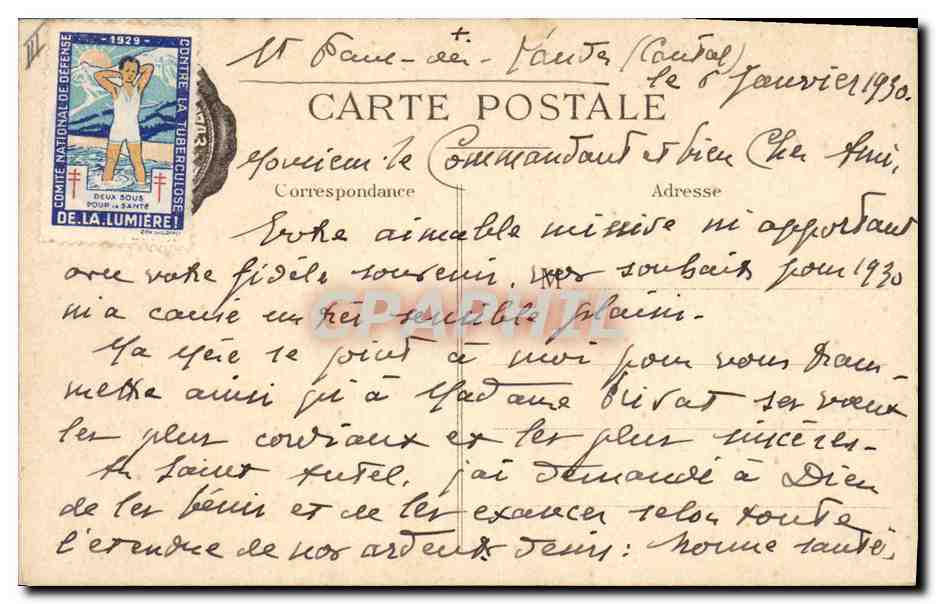 Statue de Dom Pérignon — Cellerier de l'abbaye d'Hautvillers, créateur du vin Moët & Chandon — Éditeur E. Plantet, n° 16 — Reverso