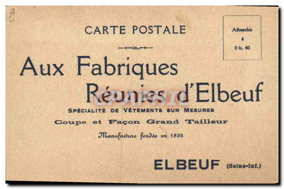 CPA Publicite Fabriques Reunies d'Elbeuf  — Rückseite