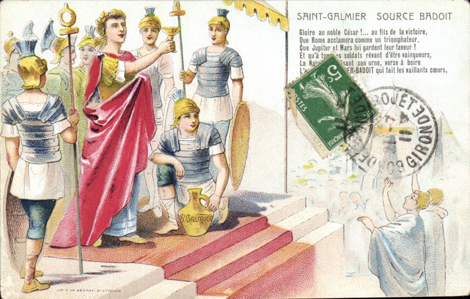CPA Publicite Saint Galmier Source Badoit 