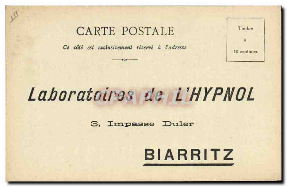CPA Publicite Laboratoires de l'Hypnol Impasse Duler Biarritz 