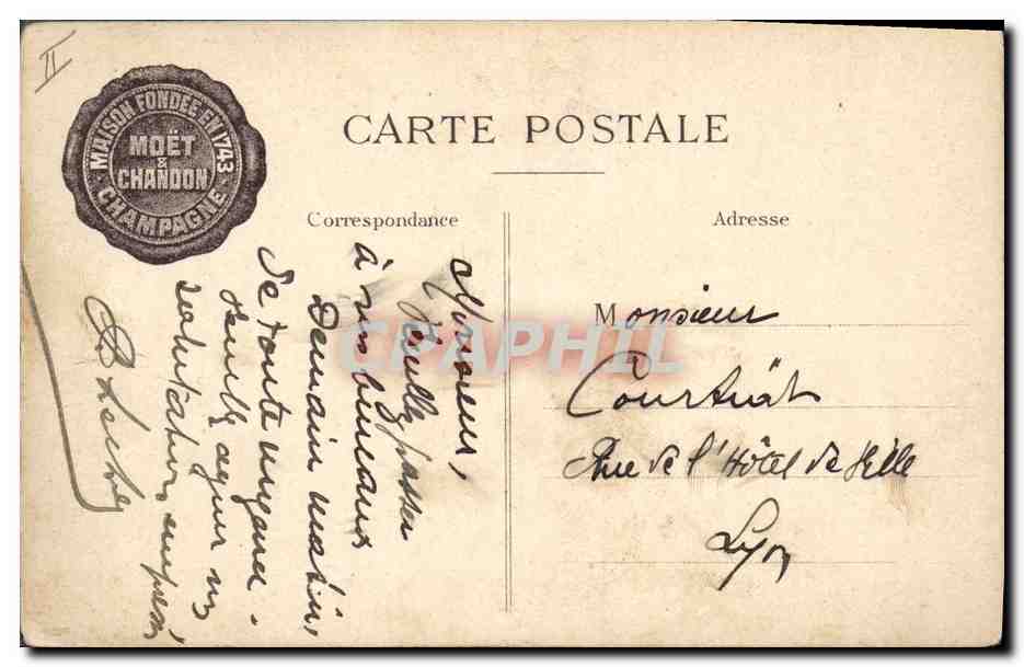 CPA Publicite Moet & Chandon Champagne Dom Perignon  — Verso