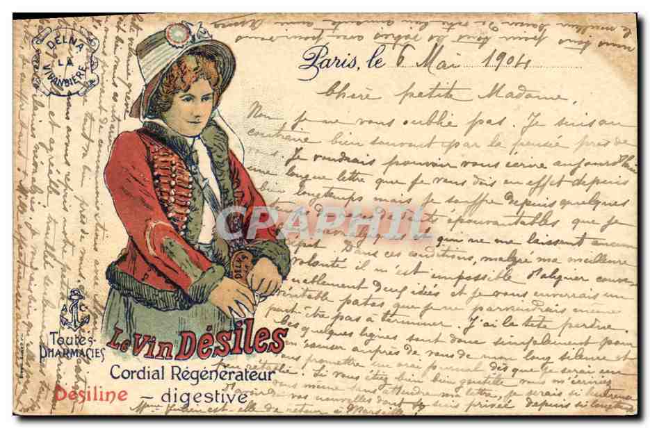 CPA Publicite Vin Desiles Paris 
