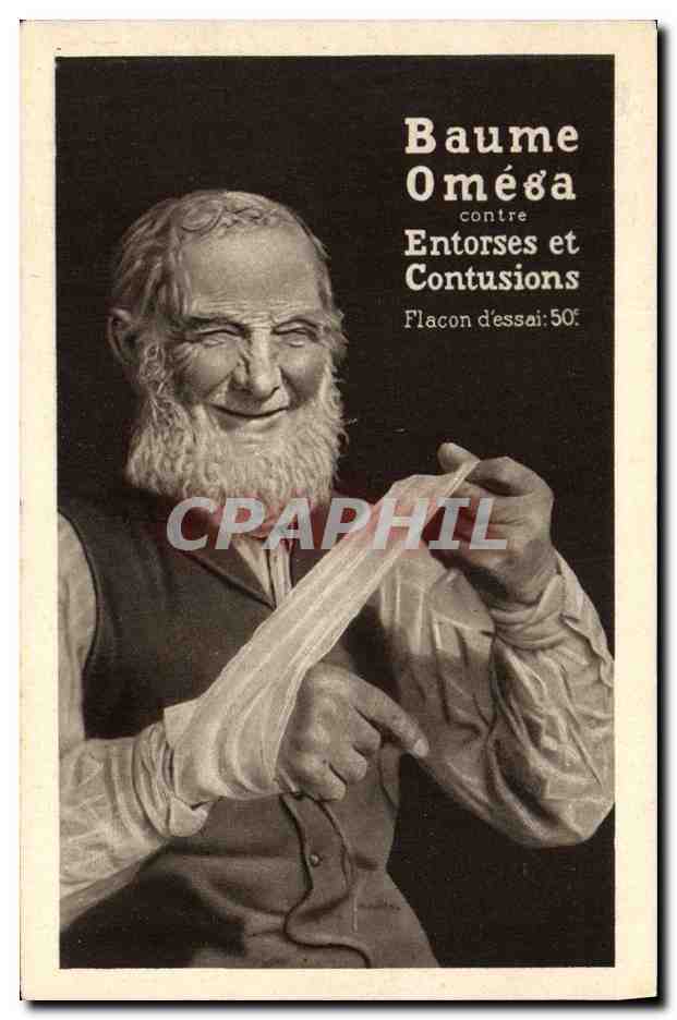 CPA Publicite Baume Omega contre entorses et contusions 