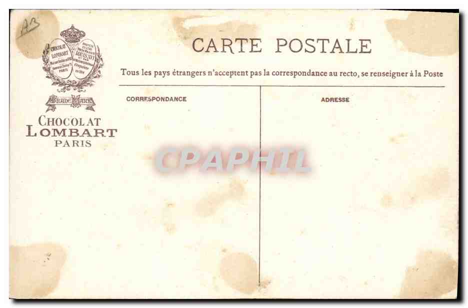 CPA Publicite Chocolat Lombart Hymne national des Etats Unis  — Rückseite