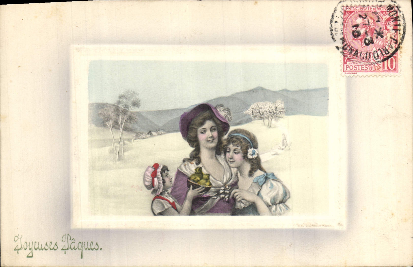 CPA Fantaisie Illustrateur Femmes Paques 