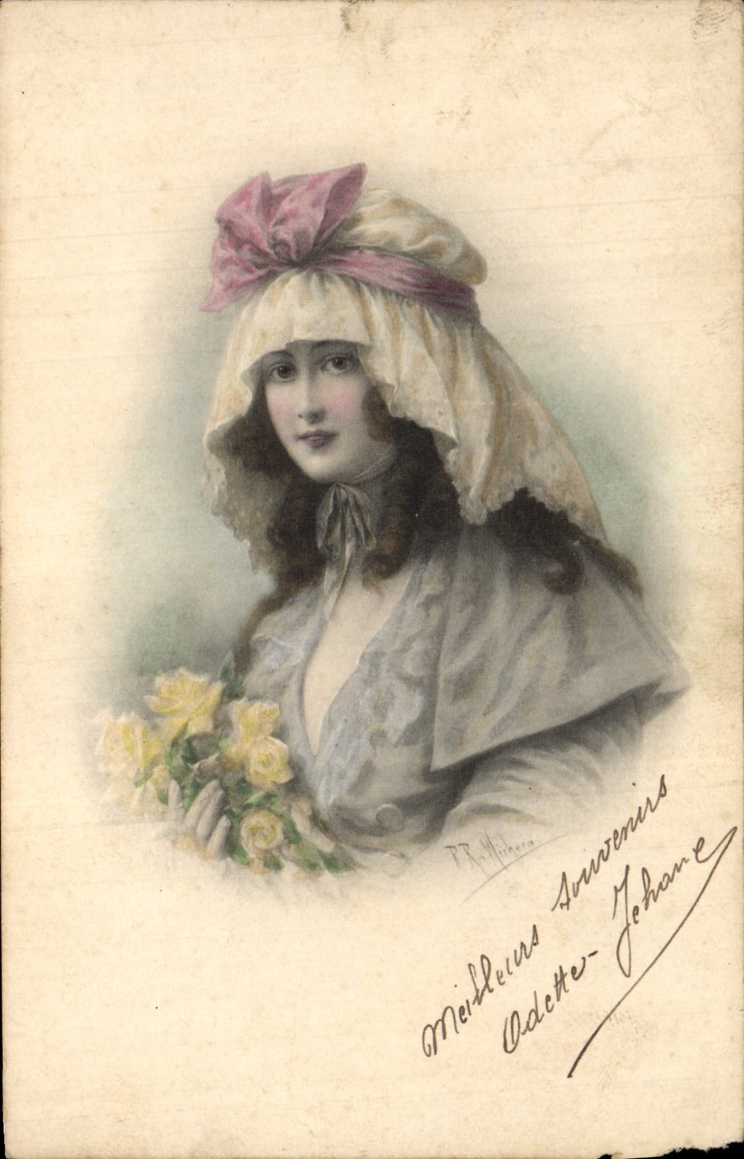CPA Fantaisie Illustrateur Femme 