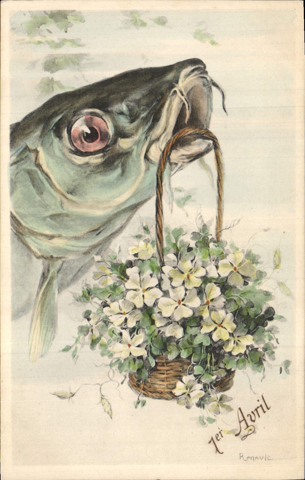CPA Fantaisie Illustrateur Poisson 