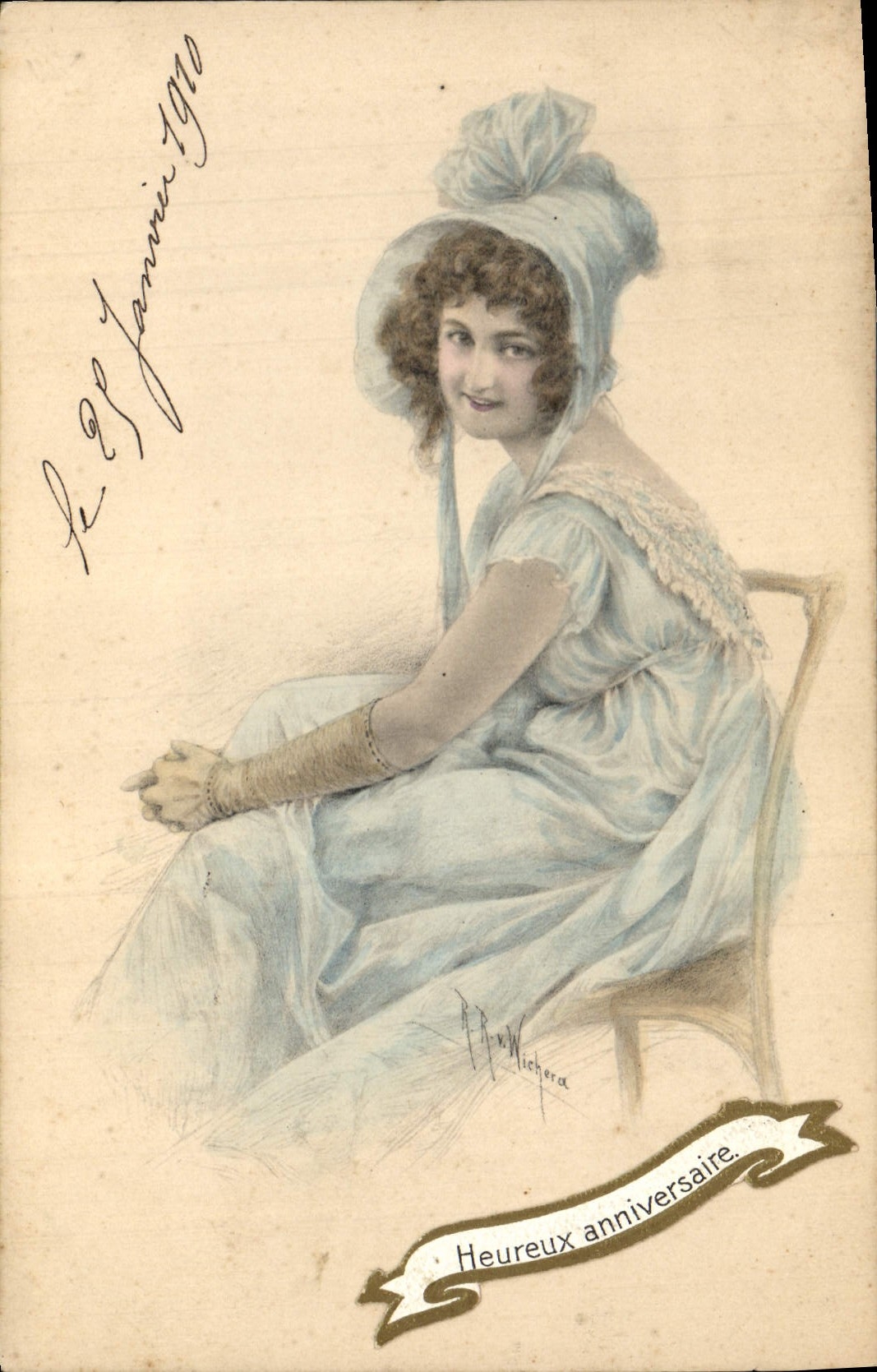 CPA Fantaisie Illustrateur Femme 