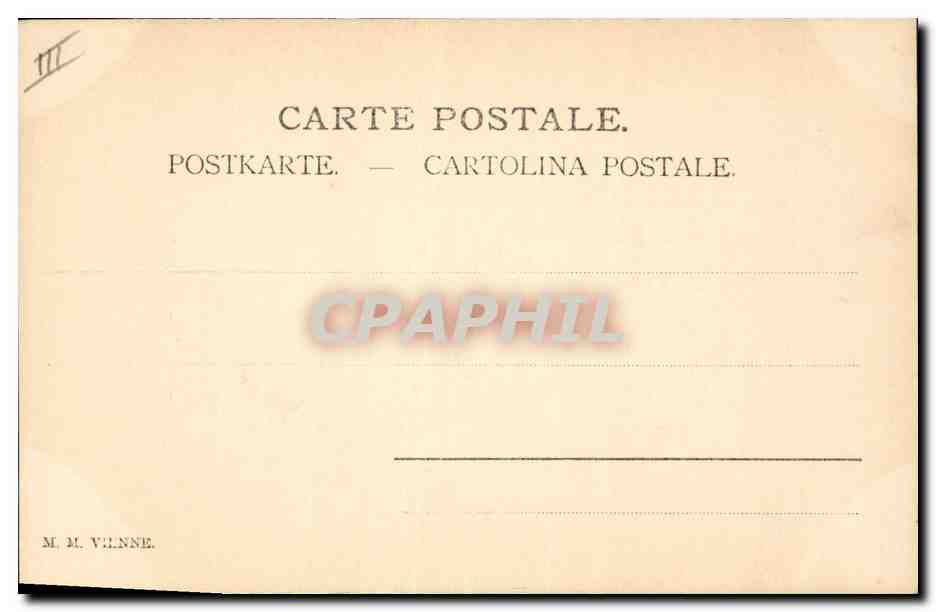 Femme à la canne à pêche — scène de rivière — M. M. VILNE — Verso