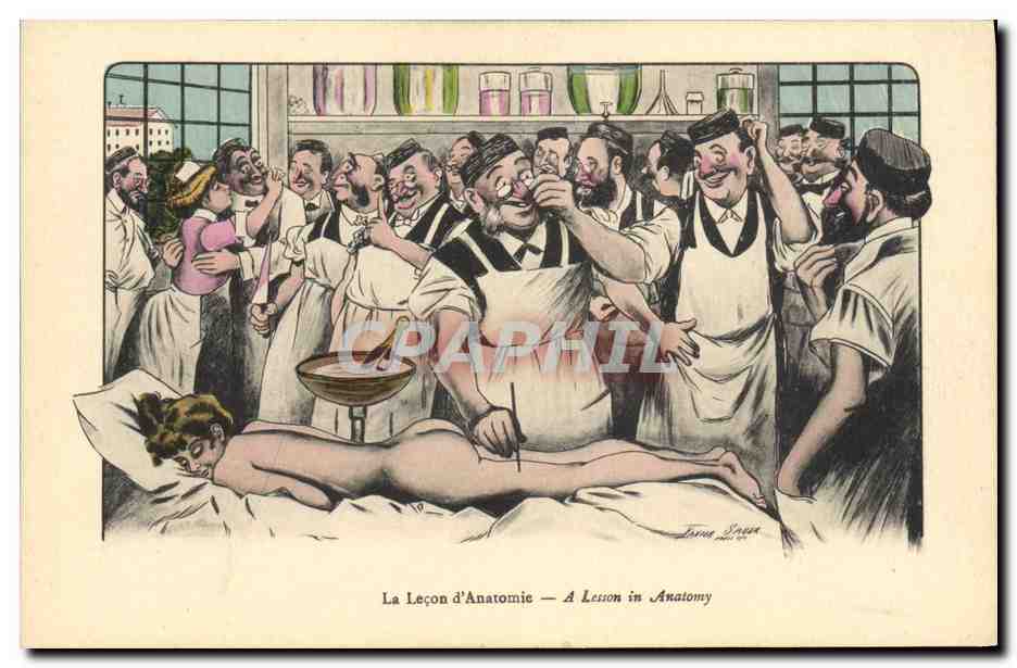 CPA Fantaisie Illustrateur Xavier Sager Femme La lecon d'anatomie 