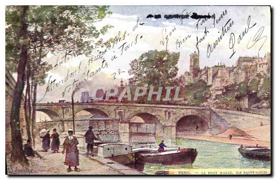 Paris — Der Pont Marie, Île Saint-Louis — Verlag V. Dombre