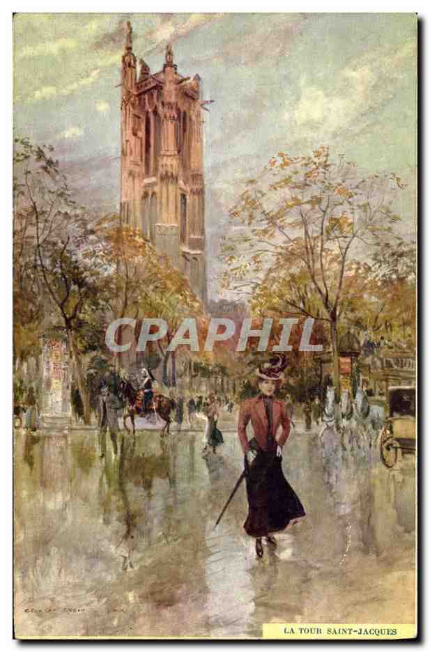 CPA Fantaisie Illustrateur Stein Paris La Tour Saint Jacques