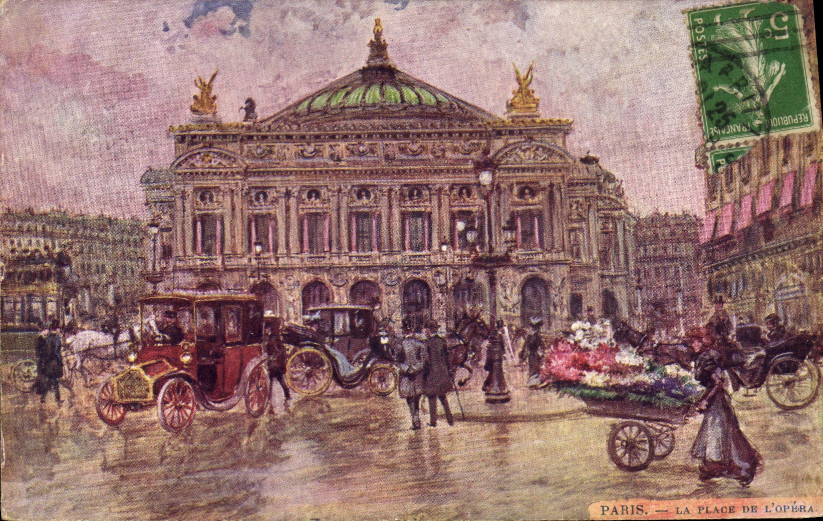 Paris — La Place de l'Opéra — Éditeur non identifié, n° de série non visible