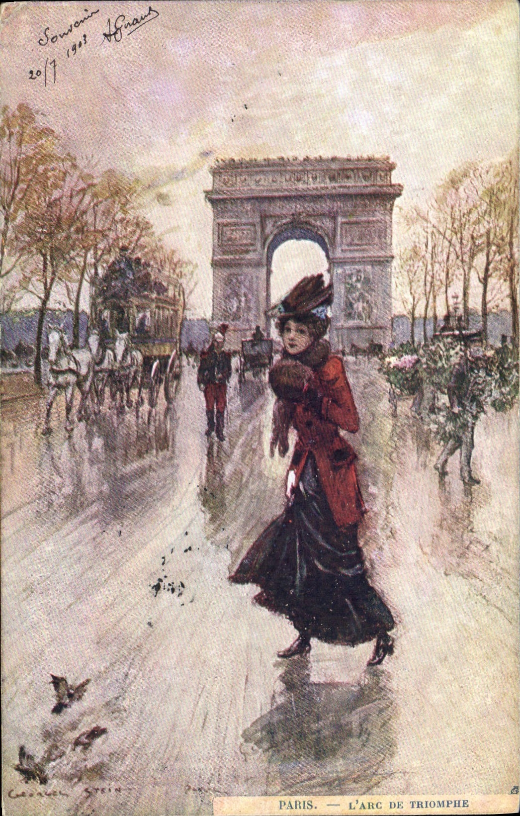 CPA Fantaisie Illustrateur Stein Paris L'Arc de Triomphe