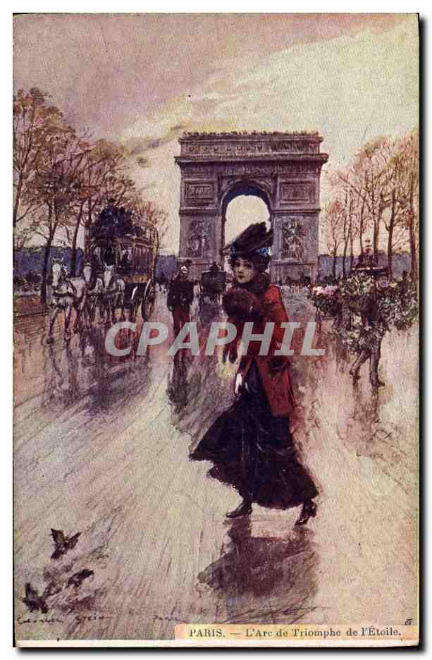 CPA Fantaisie Illustrateur Stein Paris L'Arc de Triomphe de l'Etoile